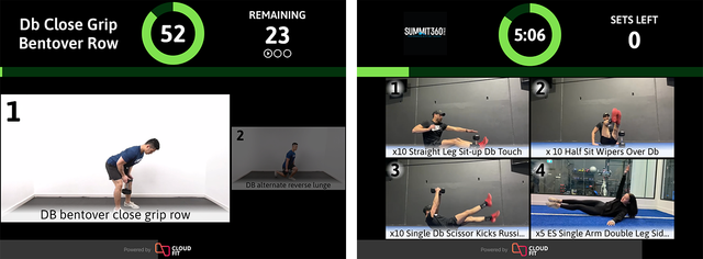 CloudFit TV displaying custom exercise videos