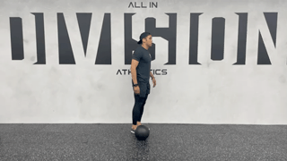 High knees hop-over plyometric demonstration recorded in studio