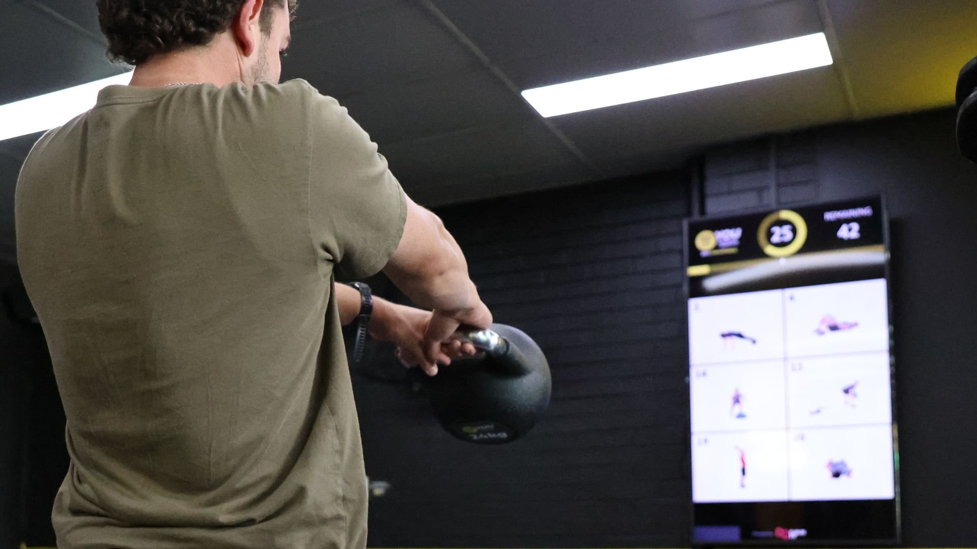 CloudFit workout display running in a group class