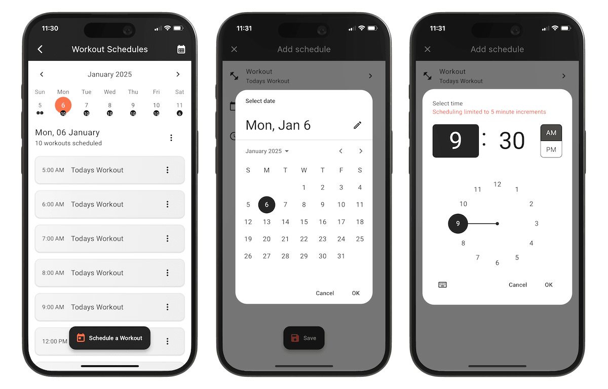 Workout Scheduler